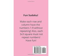 Pink Fun Sudoku Book, 9x9 Puzzles, 100 Pages, 5x8, Medium
