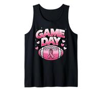Pink Game Day Football Awareness Support Design Camiseta sin Mangas