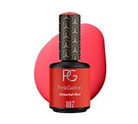PINK Gellac 107 cheerfull Rojo UV nagellack. profesional Gel Esmalte de uñas Goma Laca para al menos 14 días Perfecto brillante uñas