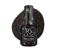 PINK Gellac color 177 Negro Glitterize Black esmalte pintauñas 15ml gel permanente 14 días
