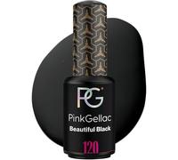 Pink Gellac Esmalte de uñas UV - 120 Beautiful Black 8 ml - Shellac Negro - Fácil aplicación Gel de uñas UV - Esmalte de uñas para 14 días de calidad de salón - Gel de uñas fabricado en Holanda