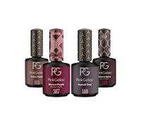 Pink Gellac Juego de 4 esmaltes de uñas UV de 15 ml en color topo, lila, gris, morado con purpurina, juego de gel UV para uñas de gel, de larga duración, fabricado en los Países Bajos