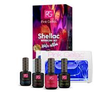 Pink Gellac Kit de inicio con Lámpara LED secador uñas para manicura de esmalte de gel permanente