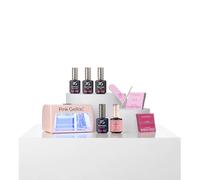 Pink Gellac Kit de Uñas Semipermanentes - Kit de Manicura con Compact Lampara Uñas Semipermanentes Rosa, 1 Color Rosa 15 ml, Top Coat y Base Coat Peel Off, Removedor y Limpiador - Calidad de Salón