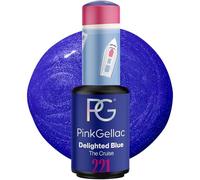 Pink Gellac Pintauñas Semipermanentes - 221 Delighted Blue 8 ml - Esmalte Semipermanente Para Uñas - Para Lámpara LED - Aplicación Fácil - Uñas de Calidad por 14 Días - Vegano y Hecho en Países Bajos