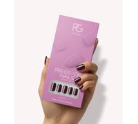 Pink Gellac Press On Nails - 332 Sangria Red - Plaza Mediana Pegar Clavos - 30 Press On Uñas Con Pegamento, 30 pegatinas adhesivas, Limpiador de Limpiador, Lima de uñas, Woodstick, Size Matcher - Para