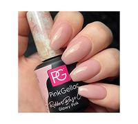 Pink Gellac Rubber Base Cover Glowy Pink Esmalte de uñas en gel de 15 ml para lámpara UV led, brillo Shellac, gel de uñas