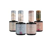 Pink Gellac Set de gel de uñas UV - 4 x 15 ml en los colores 2 x nude, color piel y gris - Juego de gel UV para uñas de gel - Esmalte de uñas Shellac duradero - Fabricado en los Países Bajos