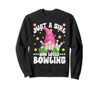 Pink GNOME Bowler Graphic For Just A Girl Who Loves Bowling Sudadera