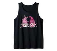 Pink GNOME Couple In Heart Lights Funny Valentines Love Camiseta sin Mangas