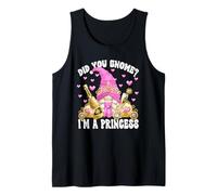 Pink GNOME In Birthday Outfit For Women Funny Bday Princess Camiseta sin Mangas