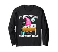 Pink GNOME Office Humor Graphic For Women Funny Saying Manga Larga
