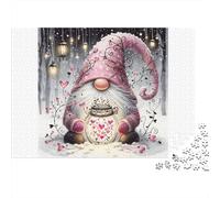 Pink GNOME Valentine 100% Recycled Cardboard Pink Love GNOME 1000 Piece Puzzle for Adults The Impossible Challenge 70x50cm/1000pcs