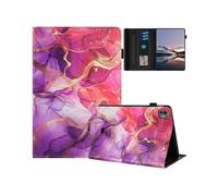 (Pink Gold Marble, Multicolor) For iPad Pro 11 (2024) Case Pattern Leather Tablet Cover with Auto Sleep Wake, Card Holder - Butterf