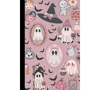 Pink Halloween Diary Little Spooky And Magical: Halloween Cute And Funny Notebook With Cream Paper Sticker Cover On Top