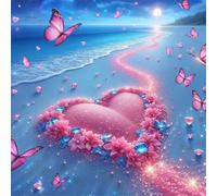 Pink Heart Sand Jigsaw Puzzle 300 Pieces 35x35cm/14x14inch, Difficult Jigsaw Puzzles for Adults 300, Beautiful Art Work, Great Festive Puzzle Gift for Men/Women