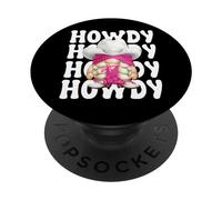Pink Howdy Cowgirl Graphic For Texas Women Girls Funny GNOME PopSockets PopGrip Adhesivo