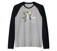 Pink Hummingbird Enjoy The Little Things Humming Bird Sage Camiseta Manga Raglan