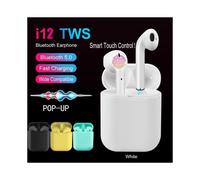 (Pink) I12 TWS Wireless Headset Bluetooth 5.0 Touch Sport Earphones Stereo Surround Bass Headphone For Android Phone