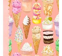 Pink Ice Cream Lovers notebook journal - JuniBerry Art co - hand drawn artistic cover - dot grid paper, 162 pages
