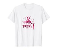 Pink Is My Power Color - Soporte para la concienciación sobre el cáncer de Mama Camiseta, Hombre, Blanco, 3XL