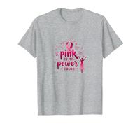 Pink Is My Power Color - Soporte para la concienciación sobre el cáncer de Mama Camiseta, Hombre, Gris Jaspeado, XXL