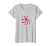 Pink Is My Power Color - Soporte para la concienciación sobre el cáncer de Mama Camiseta, Mujer, Plata, L
