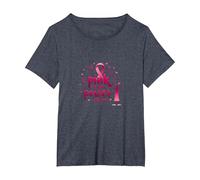 Pink Is My Power Color - Soporte para la concienciación sobre el cáncer de Mama Camiseta, Mujer Tallas Grandes, Azul Jaspeado, 1XL Grande