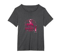 Pink Is My Power Color - Soporte para la concienciación sobre el cáncer de Mama Camiseta, Mujer Tallas Grandes, Jaspeado Oscuro, 1XL Grande