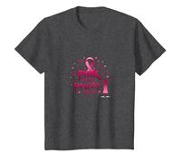 Pink Is My Power Color - Soporte para la concienciación sobre el cáncer de Mama Camiseta, Niños, Jaspeado Oscuro, 10 años