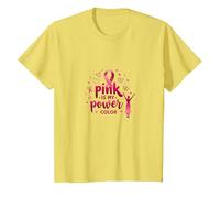 Pink Is My Power Color - Soporte para la concienciación sobre el cáncer de Mama Camiseta, Niños, Limón, 8 años