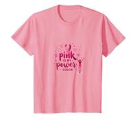 Pink Is My Power Color - Soporte para la concienciación sobre el cáncer de Mama Camiseta, Niños, Rosado, 3 años