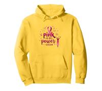 Pink Is My Power Color - Soporte para la concienciación sobre el cáncer de Mama Sudadera con Capucha, Unisex para Adultos, Limón, L