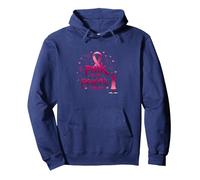 Pink Is My Power Color - Soporte para la concienciación sobre el cáncer de Mama Sudadera con Capucha, Unisex para Adultos, Azul Marino, XL