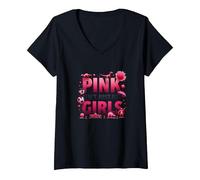 Pink Is Not Just For Girls Pink Boys Dinosaur Soccer Fun Camiseta Cuello V, Mujer, Negro, M