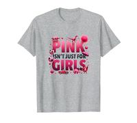 Pink Is Not Just For Girls Pink Boys Dinosaur Soccer Fun Camiseta, Hombre, Gris Jaspeado, 3XL