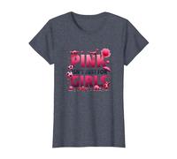 Pink Is Not Just For Girls Pink Boys Dinosaur Soccer Fun Camiseta, Mujer, Azul Jaspeado, M