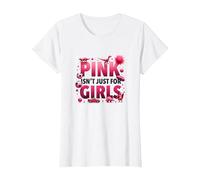 Pink Is Not Just For Girls Pink Boys Dinosaur Soccer Fun Camiseta, Mujer, Blanco, M