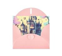 Pink JKIEGOQ - Tarjeta de felicitación con diseño de castillo de cuento de hadas de 4 x 6 pulgadas para Navidad, día de San Valentín, boda, tarjetas de invitación de fiesta