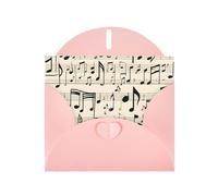 Pink JKIEGOQ - Tarjeta de felicitación con diseño musical de clave musical, 4 x 6 pulgadas, para Navidad, día de San Valentín, boda, tarjetas de invitación de fiesta