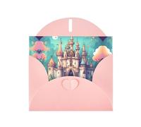Pink JKIEGOQ - Tarjeta de felicitación con estampado de castillo clásico de 4 x 6 pulgadas para Navidad, día de San Valentín, boda, tarjetas de invitación de fiesta