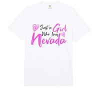 Pink Just a Girl Who Loves Nevada Cute Nevada Girl Comfort Colors Adult Heavyweight T-Shirt