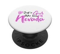 Pink Just a Girl Who Loves Nevada Cute Nevada Girl PopSockets PopGrip Adhesivo