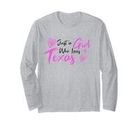 Pink Just a Girl Who Loves Texas, Cute Texas Girls Manga Larga