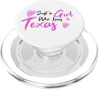 Pink Just a Girl Who Loves Texas, Cute Texas Girls PopSockets PopGrip para MagSafe