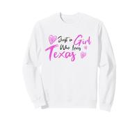 Pink Just a Girl Who Loves Texas, Cute Texas Girls Sudadera