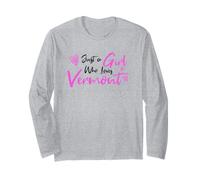 Pink Just a Girl Who Loves Vermont, Cute Vermont Girl Manga Larga
