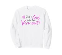 Pink Just a Girl Who Loves Vermont, Cute Vermont Girl Sudadera