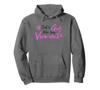 Pink Just a Girl Who Loves Vermont, Cute Vermont Girl Sudadera con Capucha