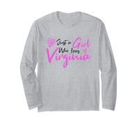 Pink Just a Girl Who Loves Virginia Cute Virginia Girl Manga Larga